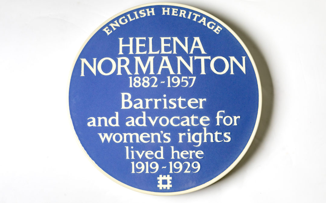 English Heritage Blue Plaque for pioneering woman barrister Helena Normanton KC
